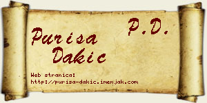 Puriša Dakić vizit kartica